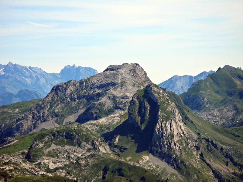 Mutteristock. Oberer Teil der Skitourenroute ist schön zu sehen