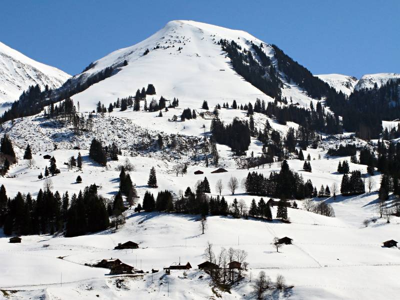 Mäggisserhore (einer von Gipfel auf der Niesen-Kette) von Entschwil aus