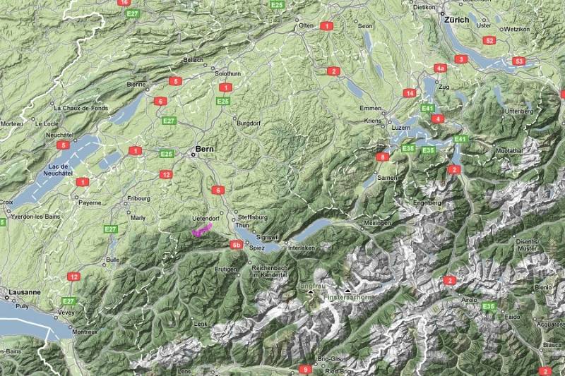 So sieht die Route vom Satelit aus