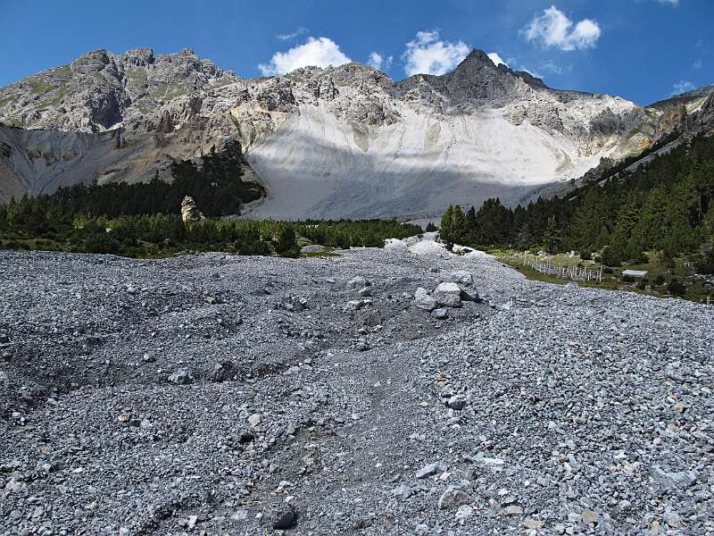 Viel Kiess vom Wasser nach unten getragen
