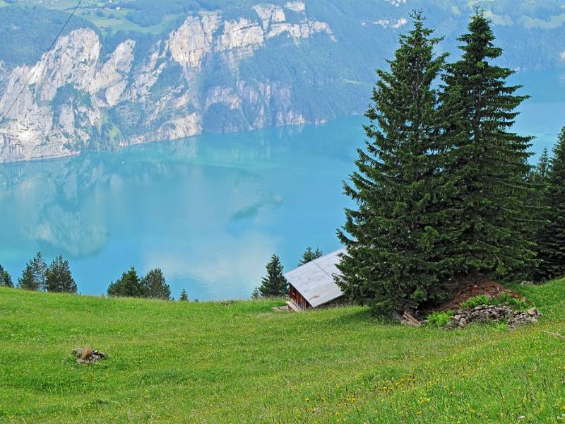Blaue Urnersee vom Wanderweg aus
