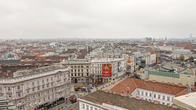 Views von der Aussichtsterrasse der St.-Stephans-Basilika
